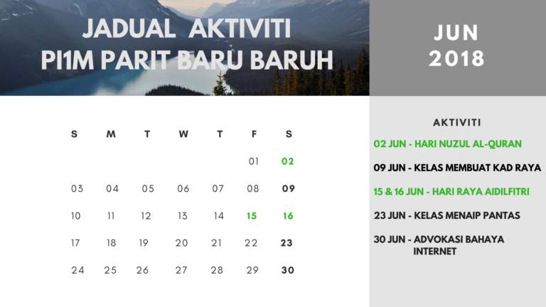 JADUAL AKTIVITI JUN 2018